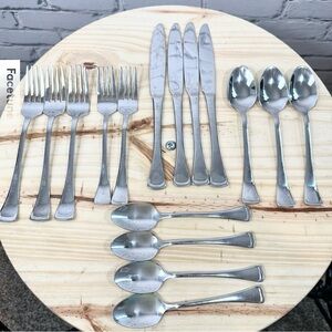 Oneida 16 Piece Stainless Steel Flatware Silverware Emma Set
